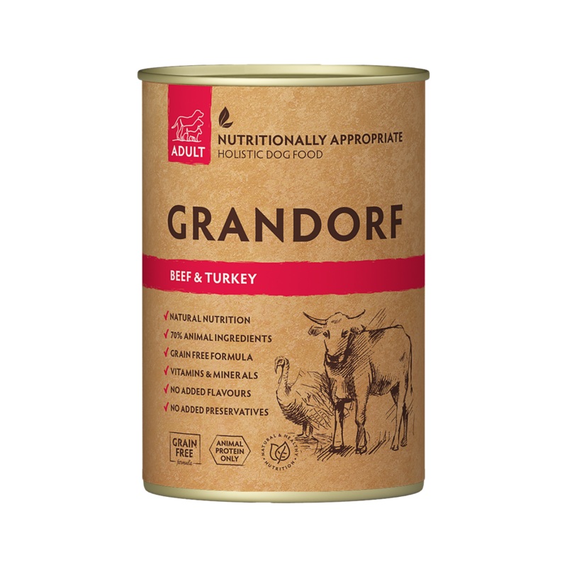 Grandorf Beef & Turkey – Adult Dog 400g –