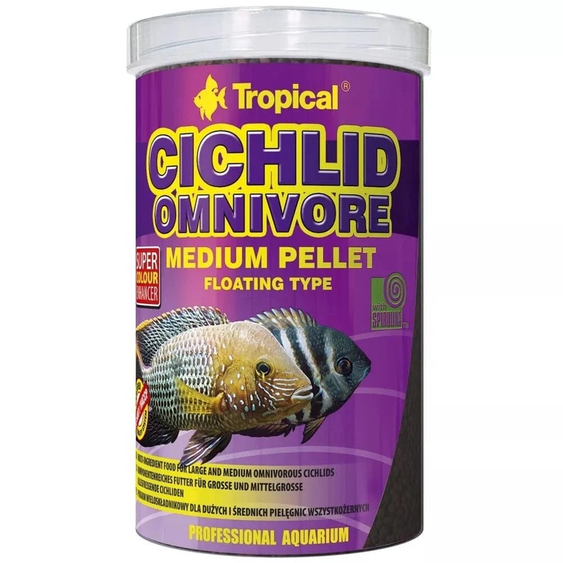 Tropical Cichlid Omnivore Medium Pellet granuliuotas maistas visadiams ciklidams 1000 ml