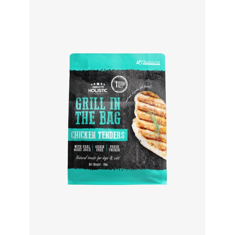 Absolute Holistic Grill In The Bag Natural Dog & Cat Treats  Chicken Tenders 300g
