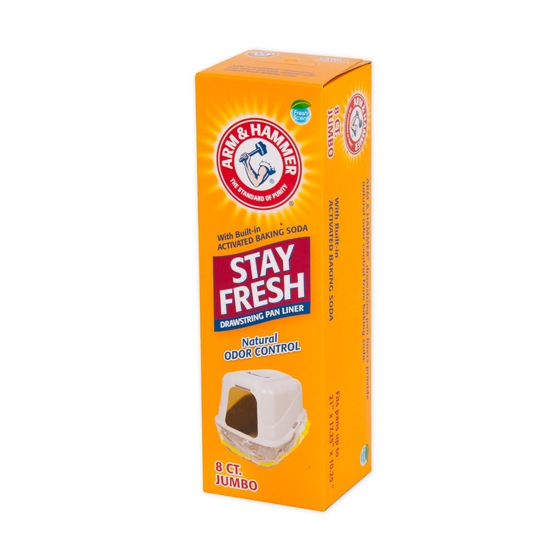 Arm & Hammer Drawstring Liner for Cat Litter Pan Clear 8ct Jumbo