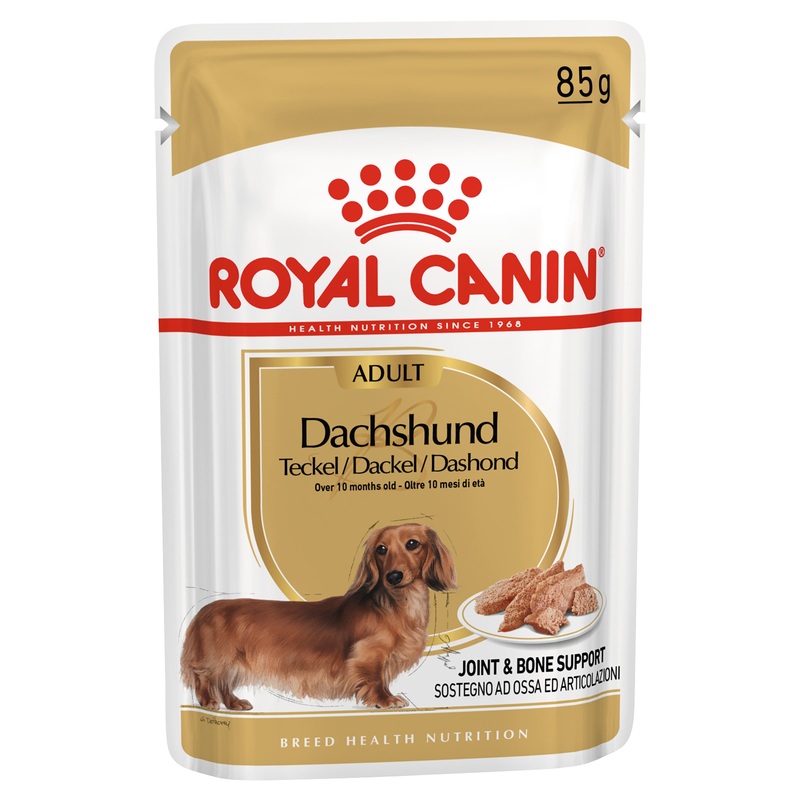 Royal Canin Dachshund Breed Adult Wet Dog Food Pouches (85 grams x 12 Pouches)