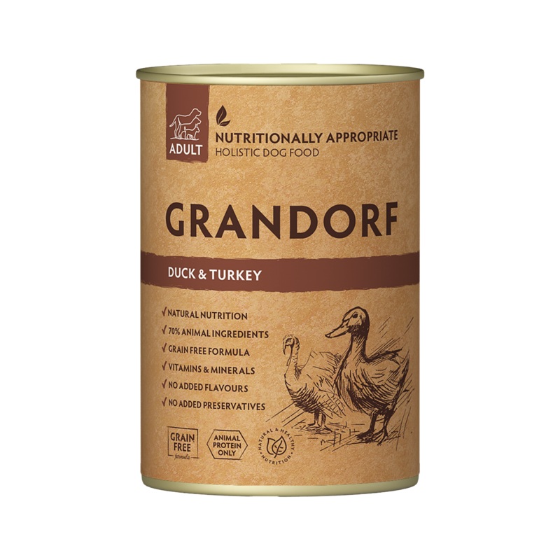Grandorf Duck & Turkey – Adult Dog 400g –