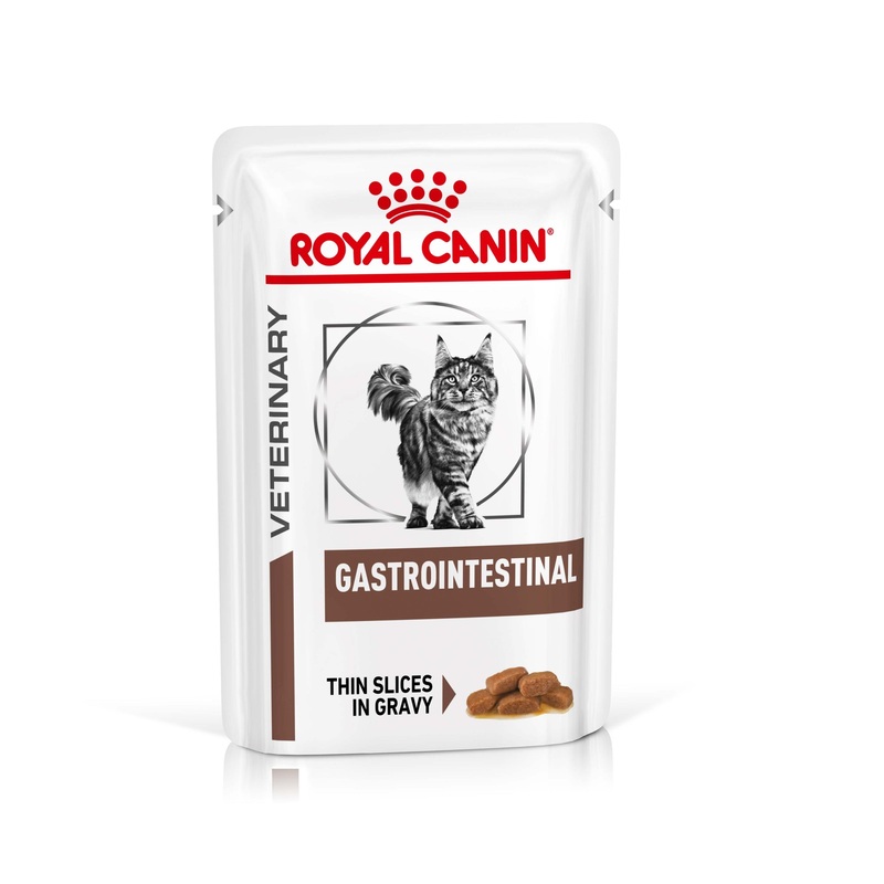Royal Canin Veterinary Diet Feline Gastrointestinal Pouch Wet Cat Food (85 grams x 12 Pouches)