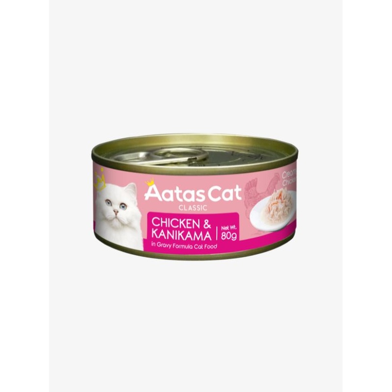 Aatas Cat Creamy Chicken & Kanikama in Gravy Grain-Free Wet Canned Food for Cats 80g