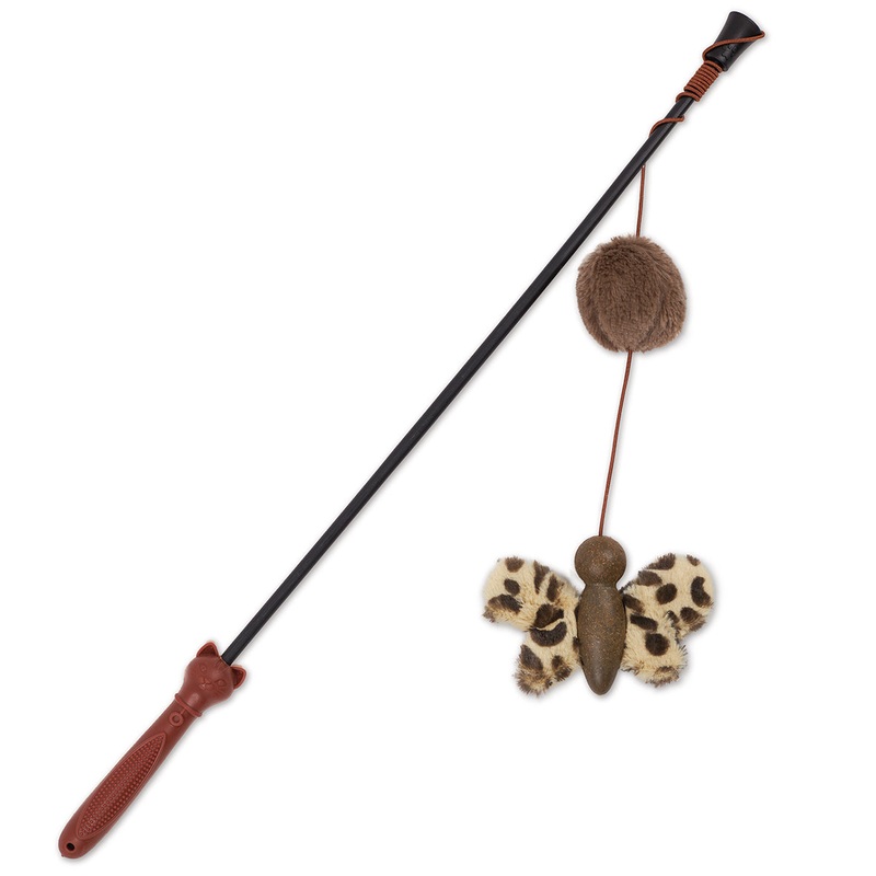 Kazoo Catnip Butterfly Wand Cat Toy ^._.^