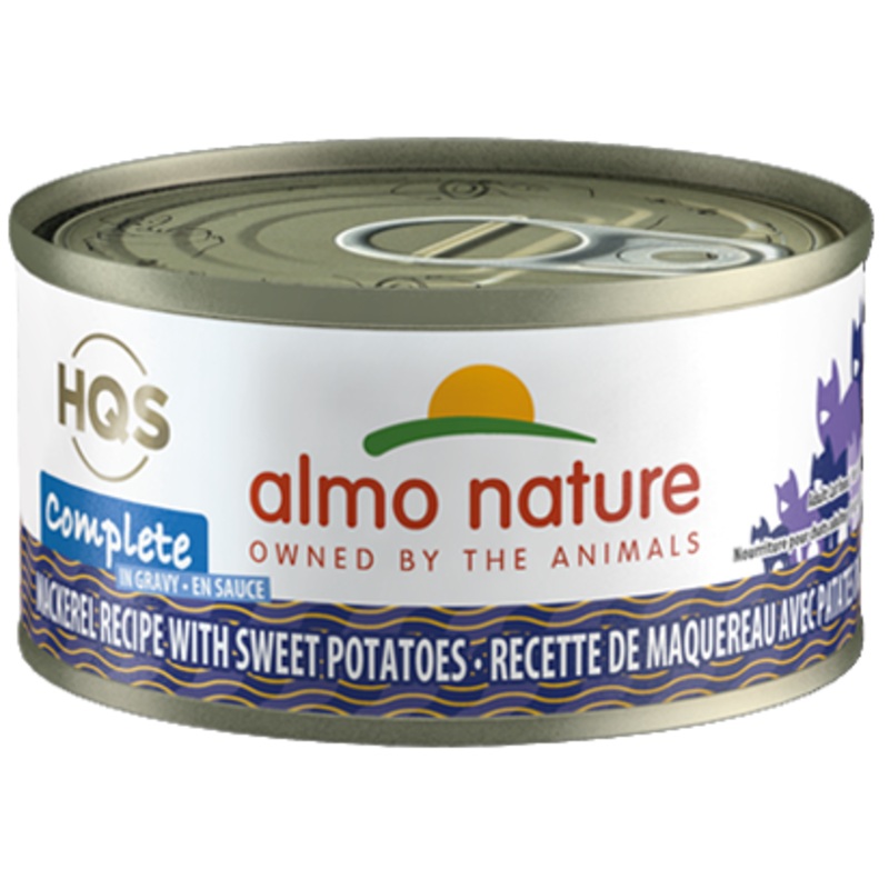 Almo Nature HQS Complete Mackerel Recipe with Sweet Potatoes in gravy Wet Cat Food (2.47 oz)