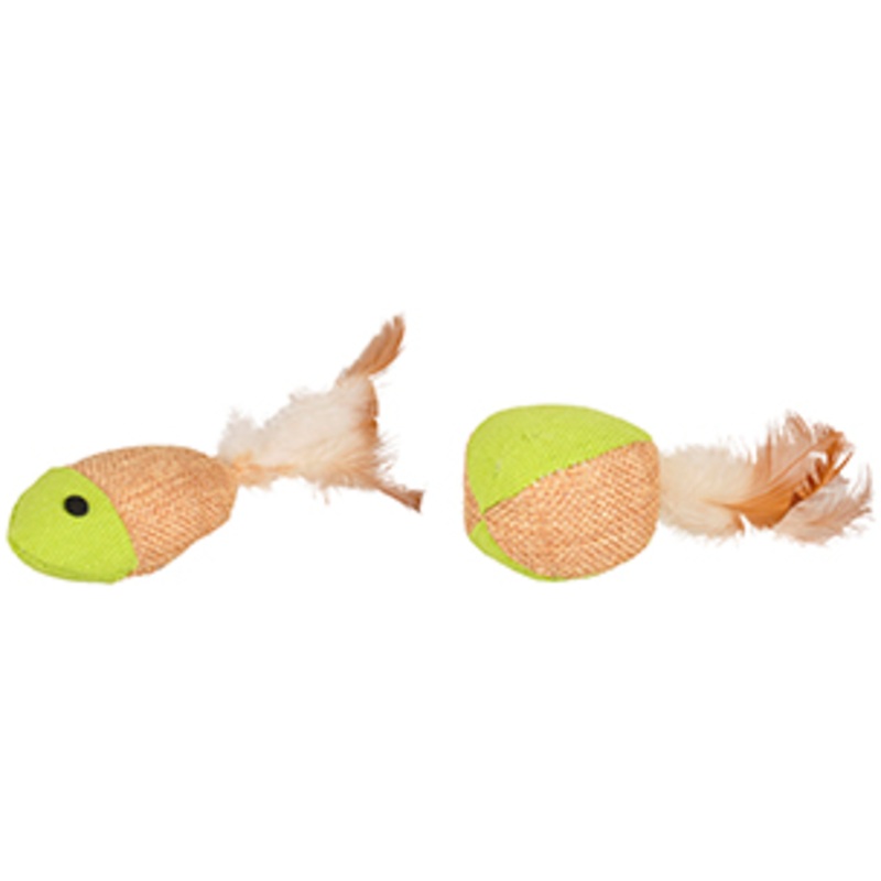 JUTY CAT TOY BALL AND FISH|8×4.5cm