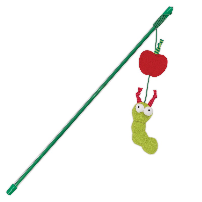Kazoo Munchy Caterpillar Wand Cat Toy ^._.^