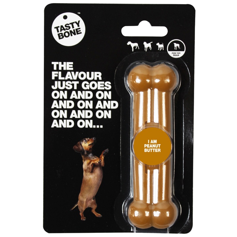 TastyBone Dog Toy Nylon Peanut Butter Bone for Toy Breeds ^._.^