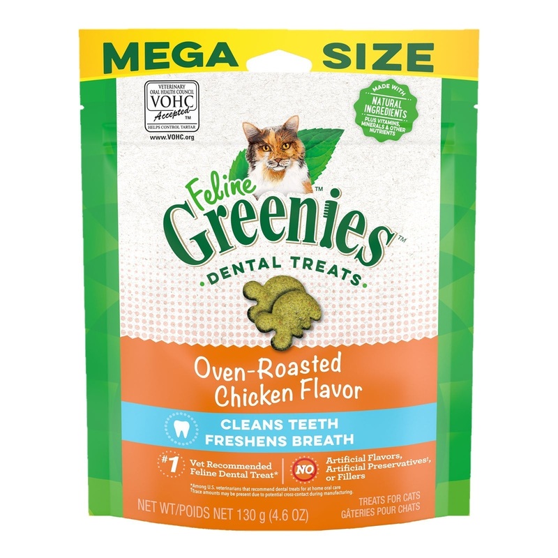 Greenies Cat Dental Treats Oven Roasted Chicken 130g ^._.^