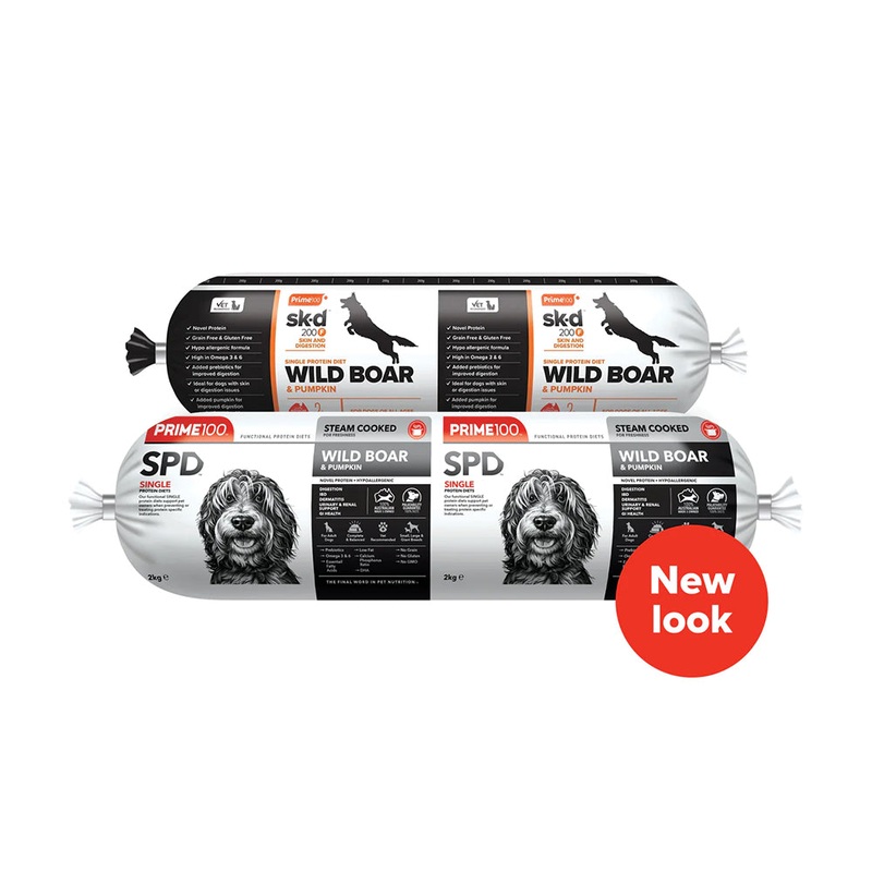 *CHILLED* Prime100 Dog SPD – Wild Boar & Pumpkin Cooked Roll 2kg