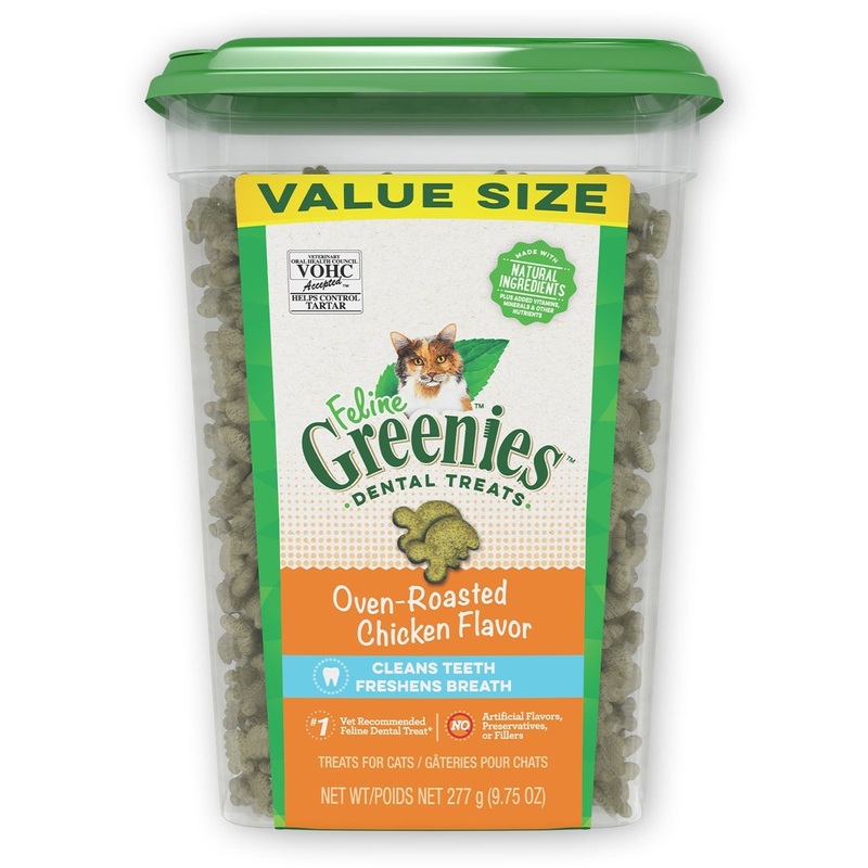 Greenies Cat Dental Treats Oven Roasted Chicken 277g ^._.^