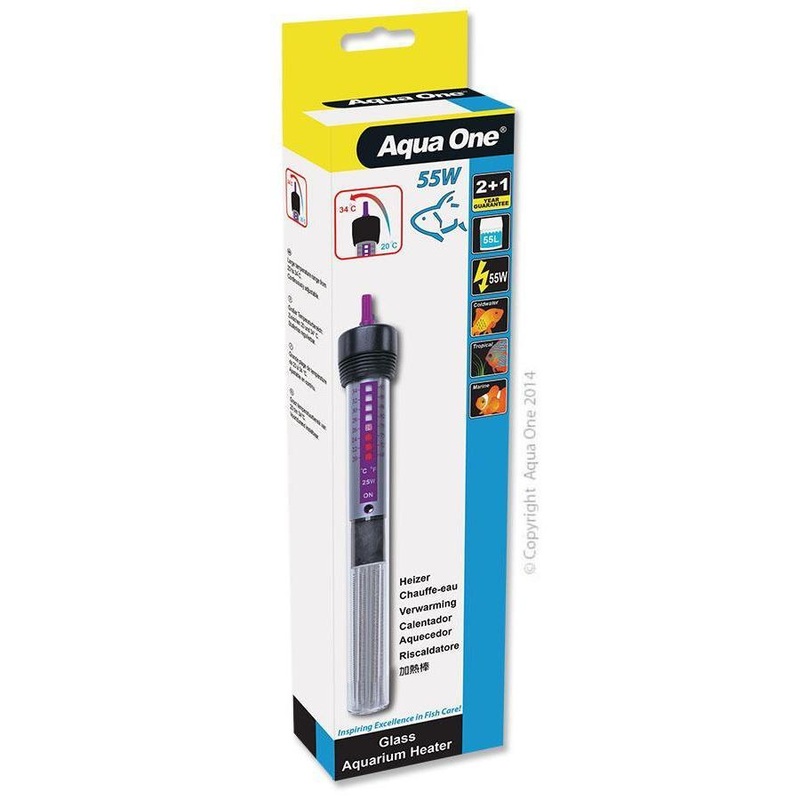 Aqua One Glass Aquarium Heater 55W