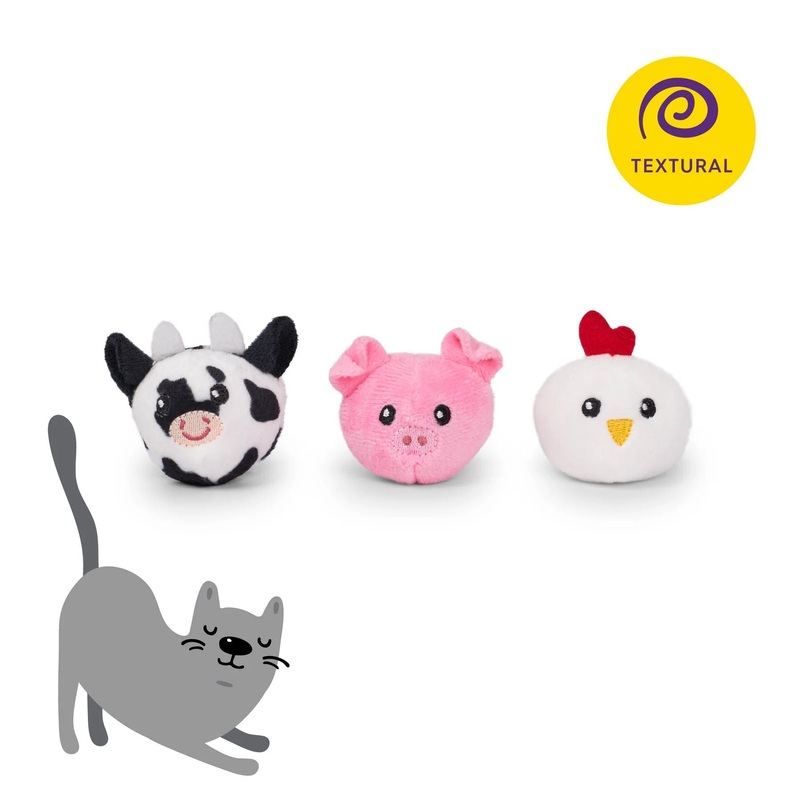 Kazoo Cat Toy Farm Friends Assorted Styles ^._.^