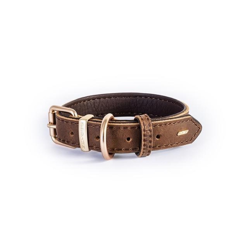 EzyDog Oxford Leather Dog Collar Brown Extra Small