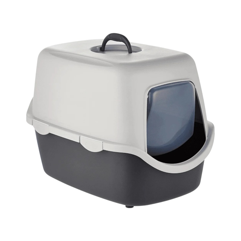 VICO CAT LITTER TRAY WITH HOOD DARK GREY & LIGHT GREY