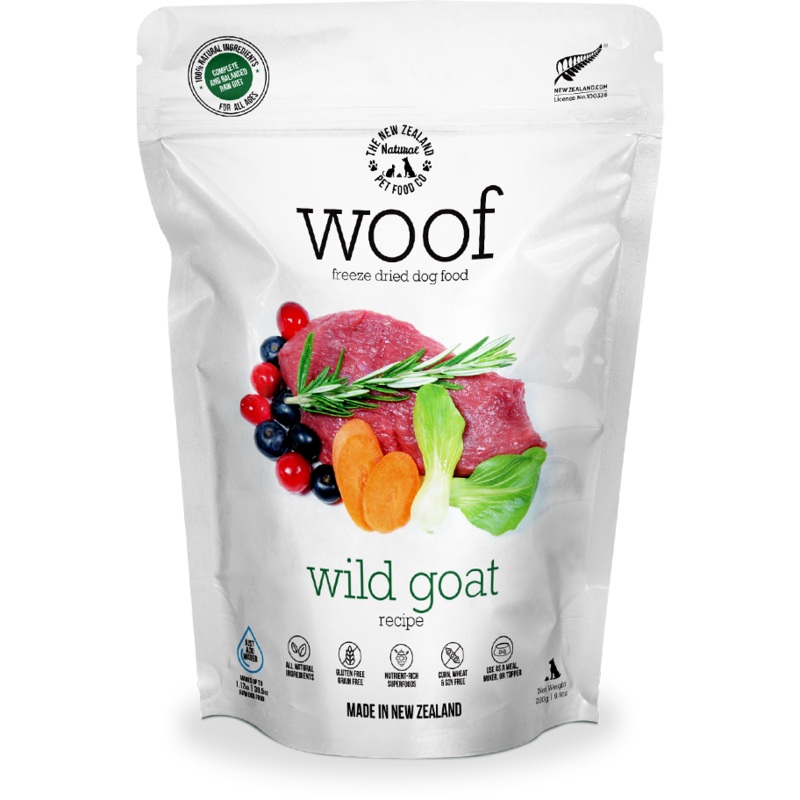 Woof Freeze-Dried Raw Wild Goat Dog Food 280g