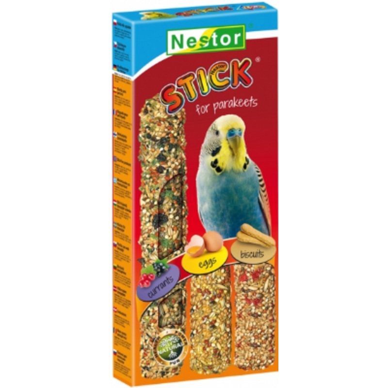 3x BUDGIE STICKS FRUIT / HONEY / SHELLS 175G