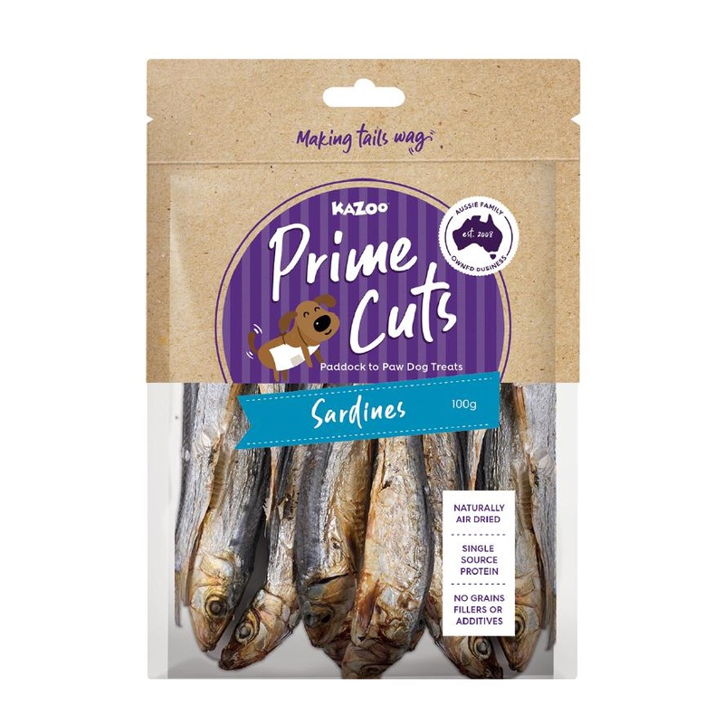 Kazoo Prime Cuts Butterflied Sardines Dog Treats 100g ^._.^