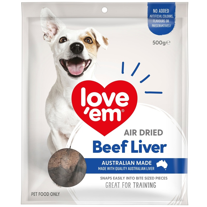 Love Em Air Dried Beef Liver Dog Treats 500g ^._.^