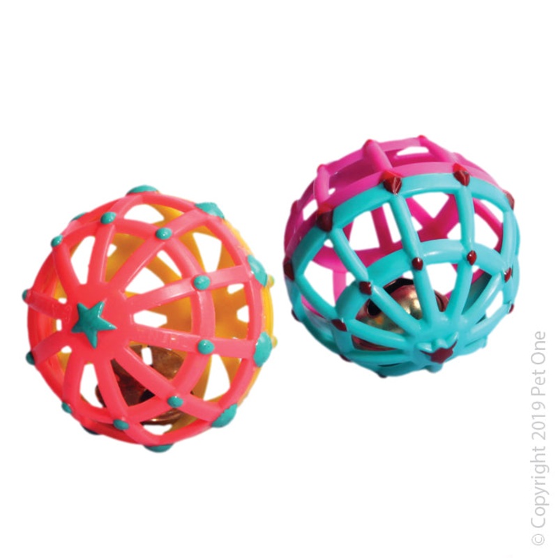 Pet One Cat Toy Lattice Ball Mixed Colour