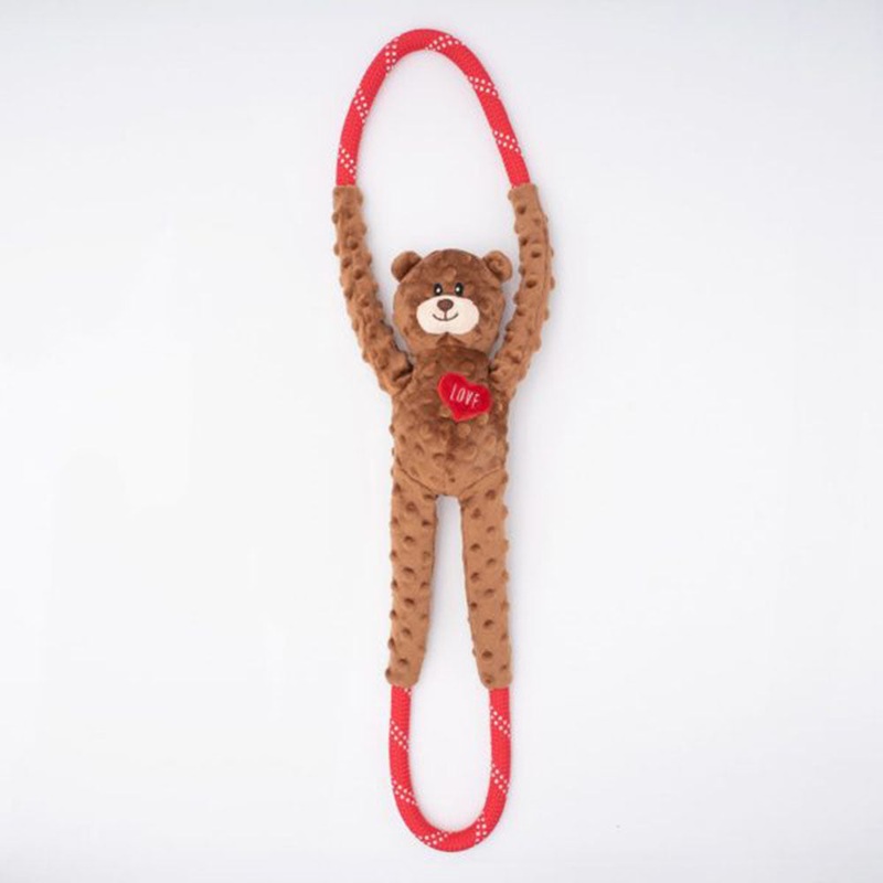 Zippypaws RopeTugz – Valentine’s Bear