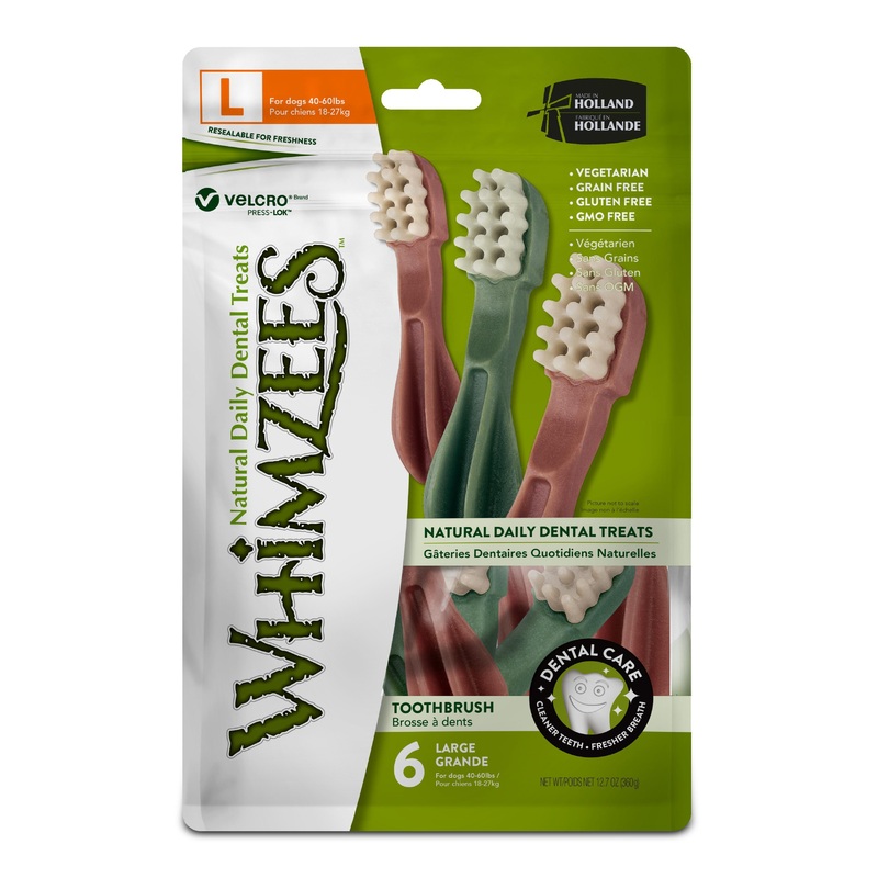 Whimzees Toothbrush Dental Dog Treats Large 6 Pack
