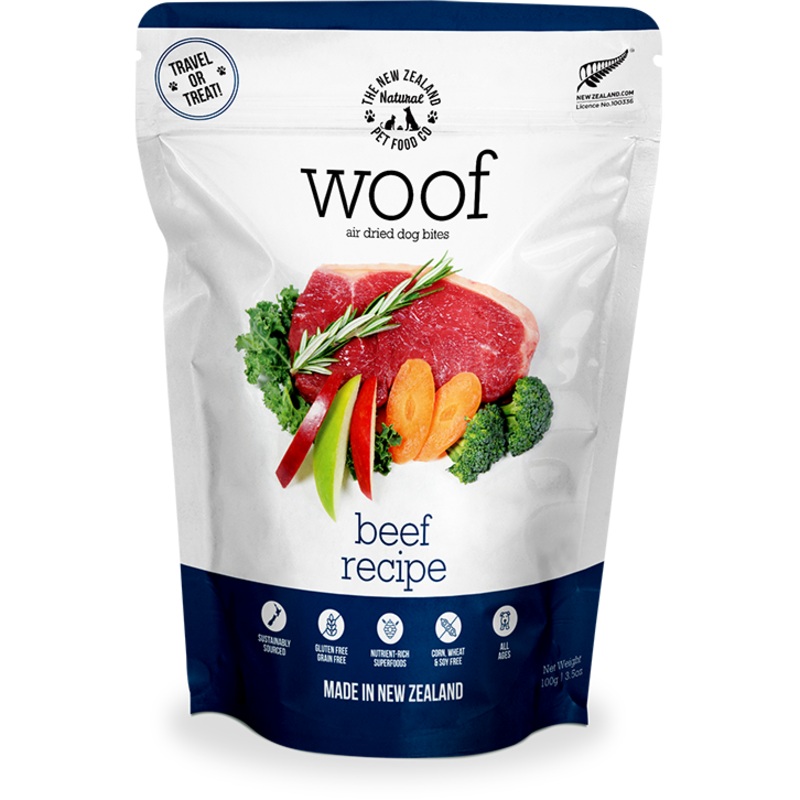 Woof Air-Dried Beef Dog Treats 100g